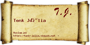 Tenk Júlia névjegykártya